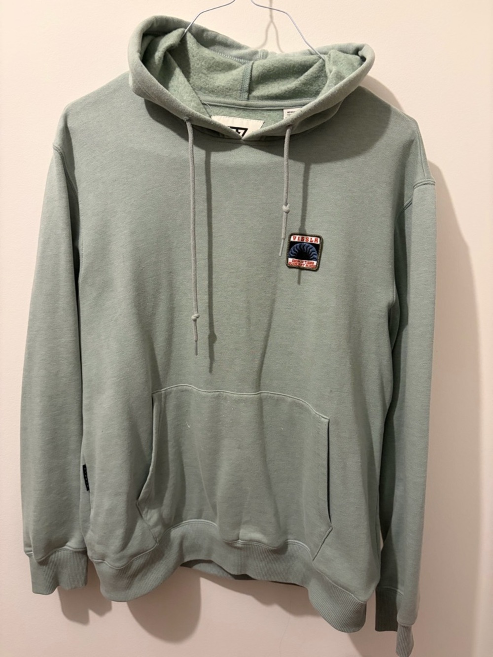 VISSLA Sage Green Pullover Hoodie with Chest Patch